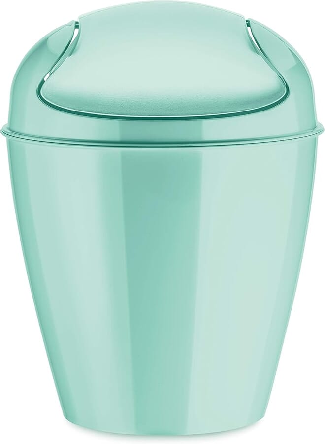Koziol swing-top wastebasket, thermoplastic, spa turqoise, s